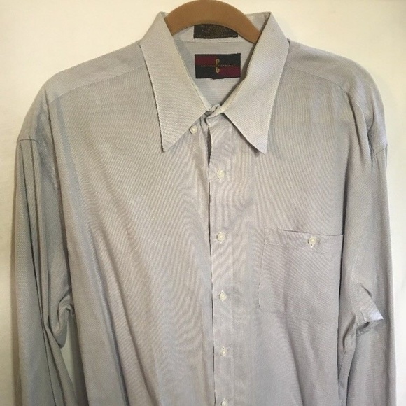 Corporate Casual Mens Shirt Large Blue Solid L/S - Picture 1 of 4